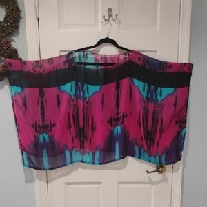 Vibrant Multicolor Sheer Poncho Top